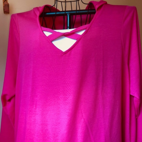 Lane Bryant pink v-neck hoodie 22/24 - Picture 2 of 6